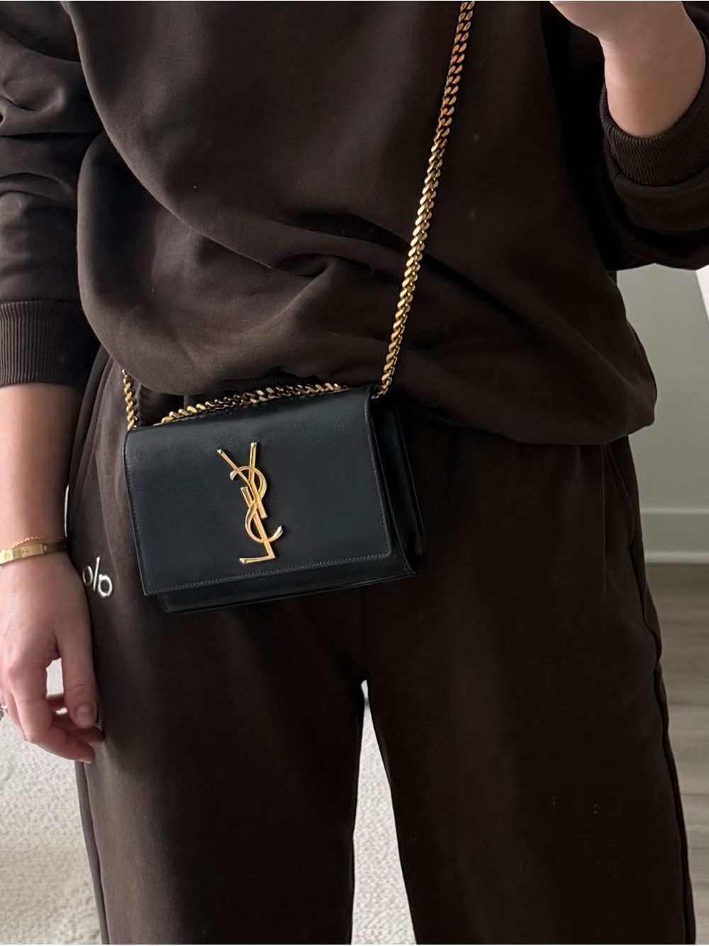 YSL Kate Small Bag - Yves Saint Laurent Kate Black Crossbody with Gold Chain